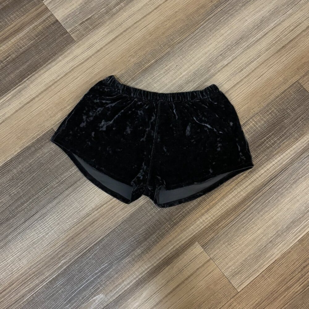 LULULEMON Ivivva Kids. Size 12. Navy Blue Velvet Shortie Shorts.